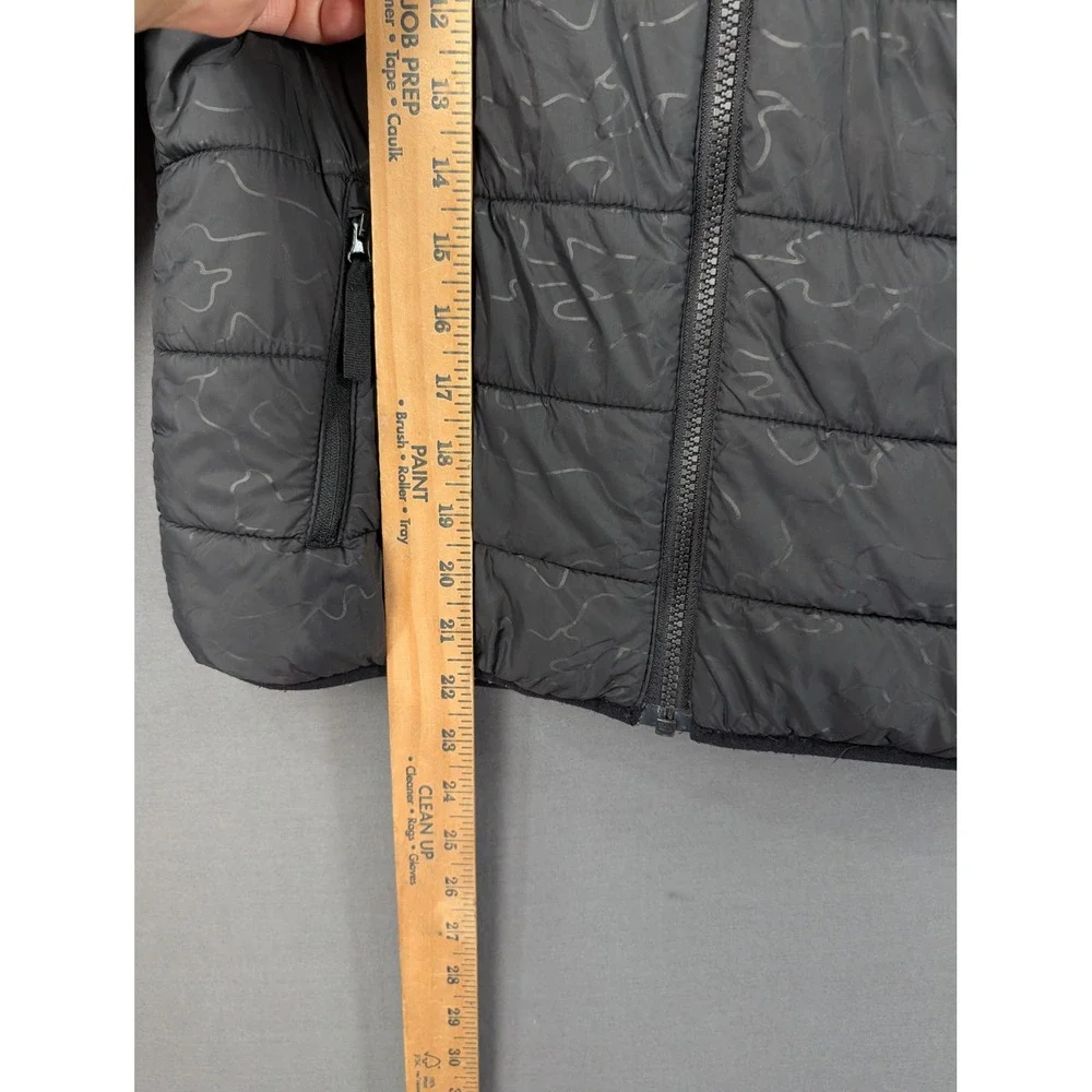 Eddie Bauer Kids Reversible Puffer Jacket Gray Faux Fur Hooded M 10/12 9320W566